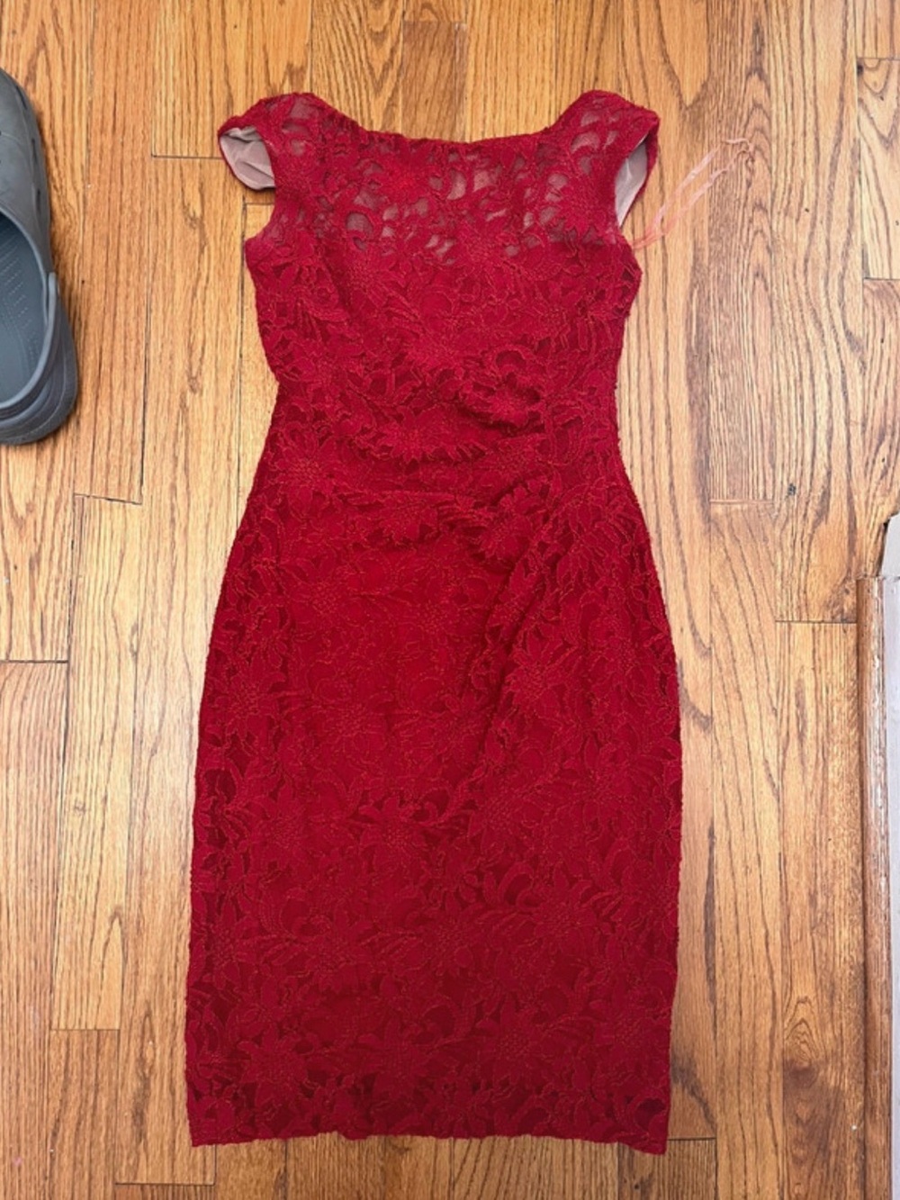 Ralph Lauren Crimson Lace Sheath Dress
